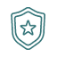 Real estate law shield icon