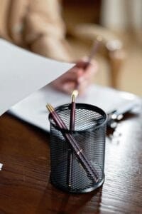 Documents and pens on a desk