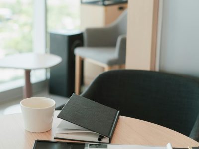 Business owner reviewing legal documents